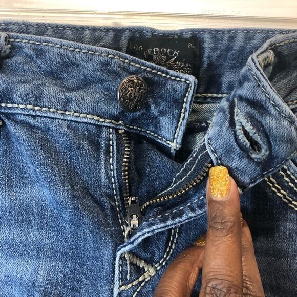 Rerock for Express boot cut blue jeans, size 4 short - Picture 10 of 14